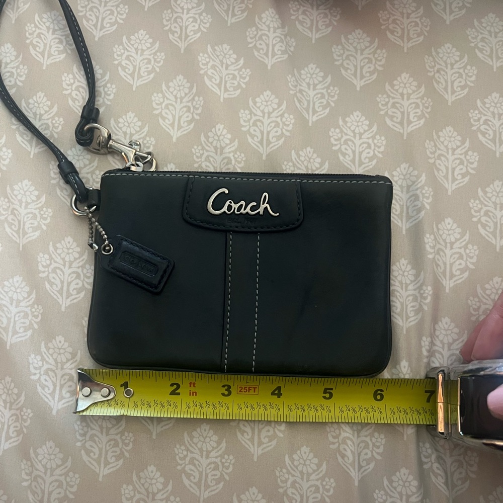Coach Dark Leather Wristlet - Picture 3 of 4